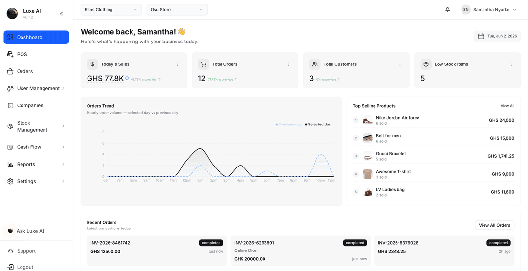 Luxe AI Dashboard